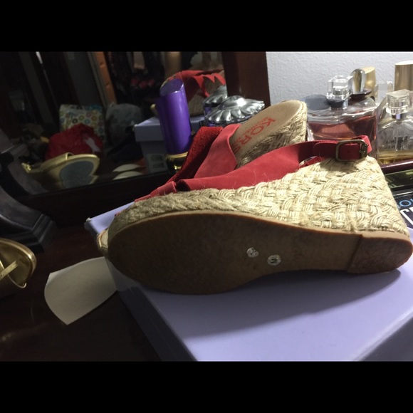 Michael Kors red espadrilles wedge sandals size 7 - Picture 6 of 6